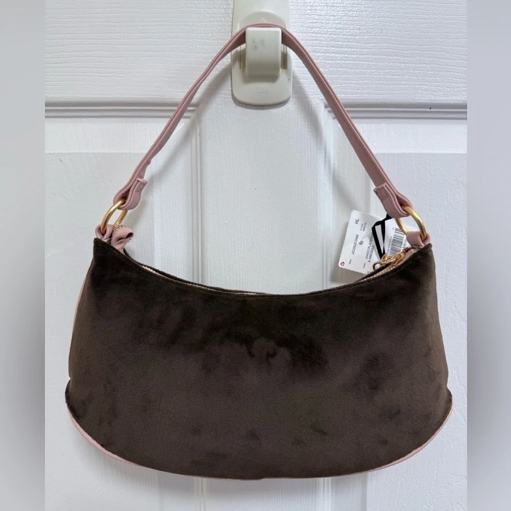 NWT Juicy Couture Retro Vibe Shoulder Bag in Chocolate/Dusty Blush (Pink/Brown)